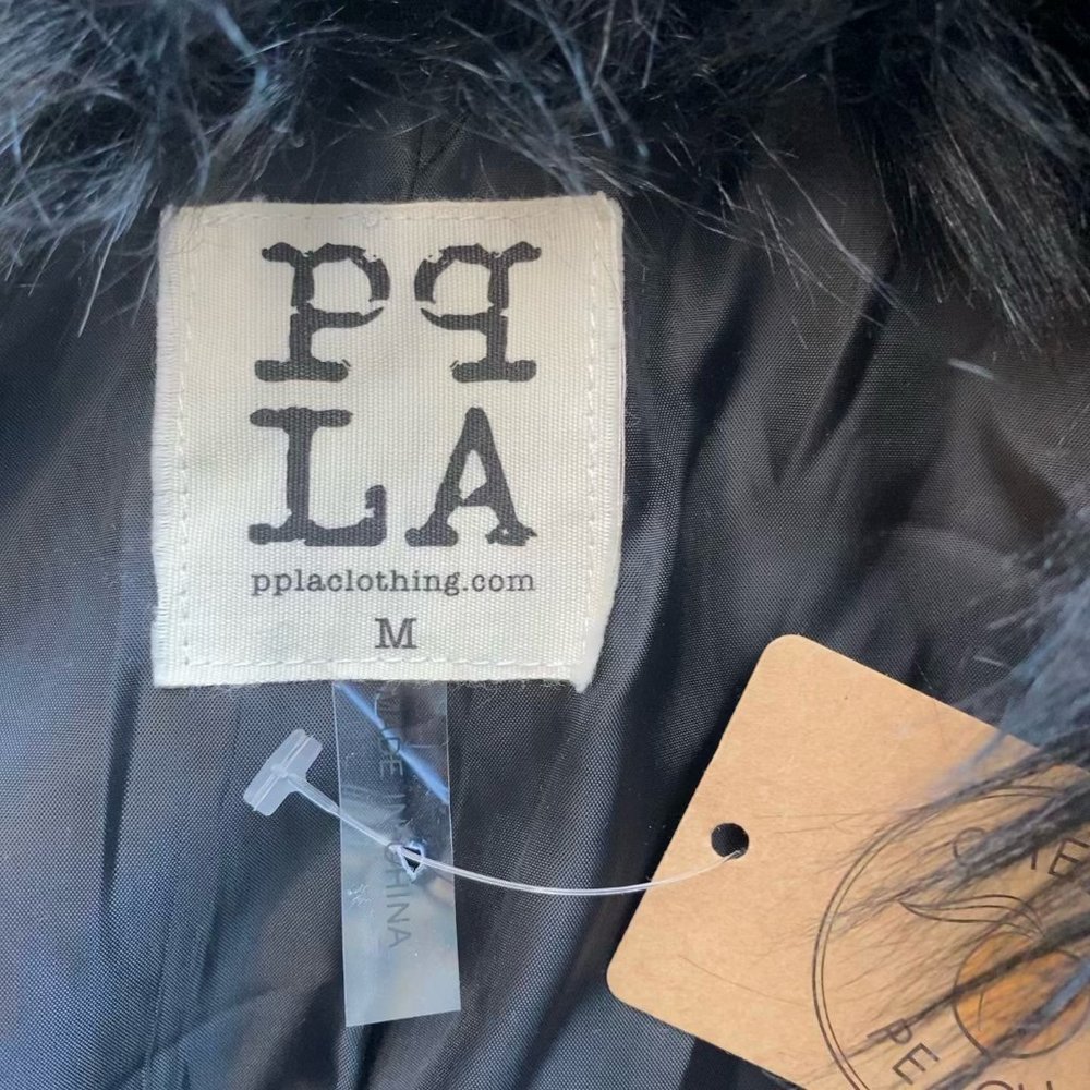 PPLA Faux Fur Vest Jacket Black - Picture 6 of 10